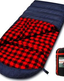 0 Degree Sleeping Bag Cotton Flannel Sleeping Bags for Adults Cold Weather Camping Winter Zero Degree Warm Weather Big and Tall
