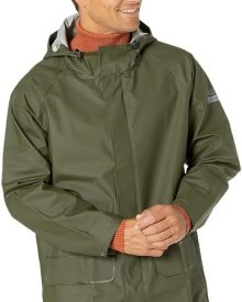 Workwear Mandal Adjustable Waterproof Jackets for Men - Heavy Duty Comfortable PVC-Coated Protective Rain Coat