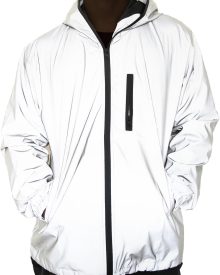 Reflective Coat Hooded Windbreaker Fashion Runing Pocket Jacket